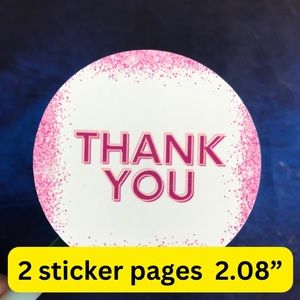 2 pages  thank you stickers size 2.08”